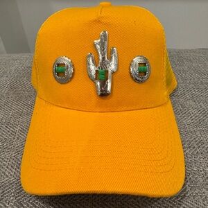 Yellow Baseball Cap with Silver Accents